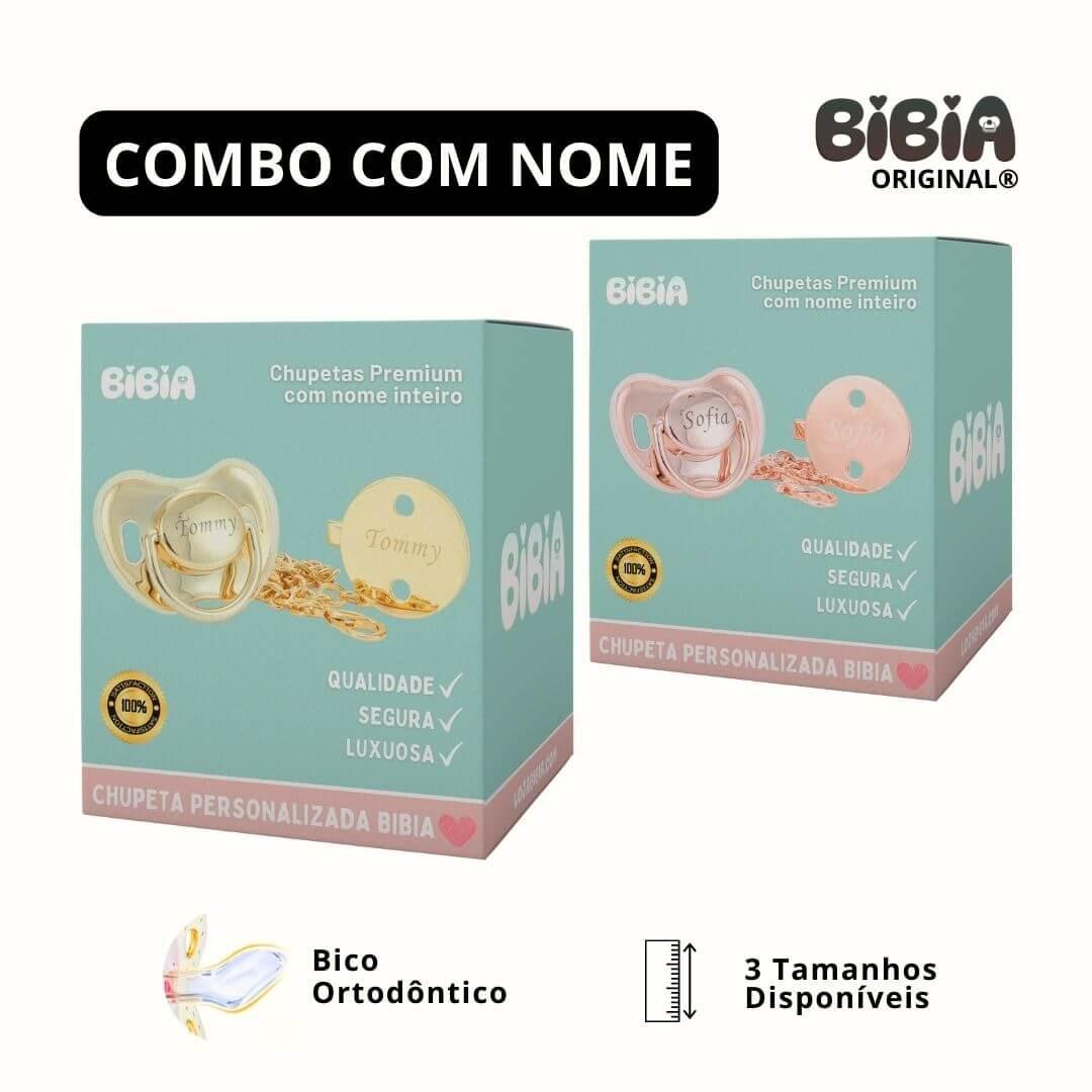 COMBO 2 Chupetas sem STRASS com Nome + Prendedores