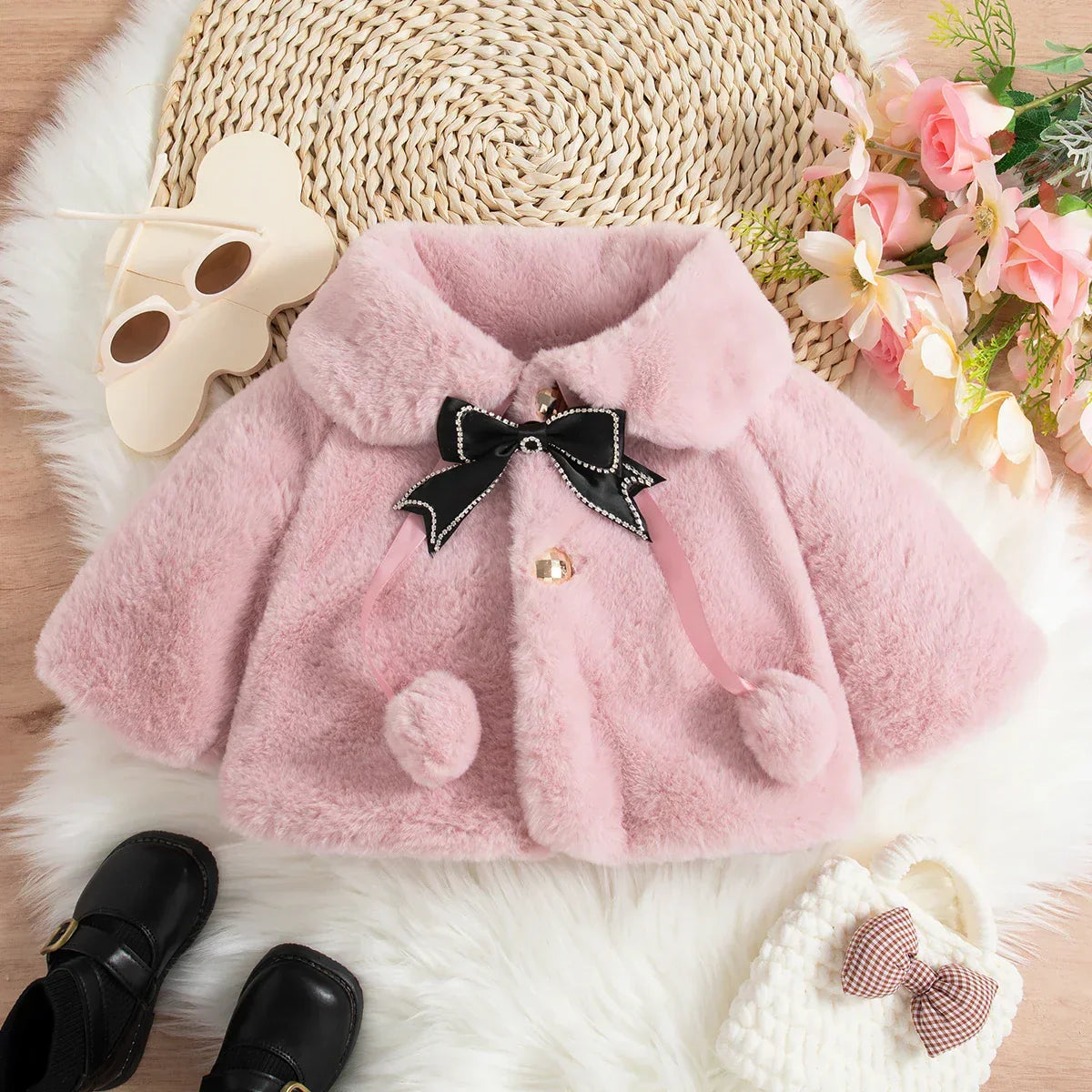 Casaquinho Infantil Lacinho Pompom