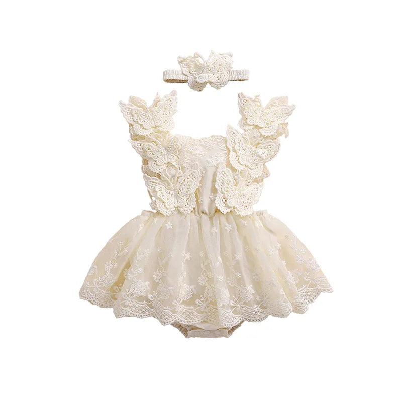 Romper Infantil Borboletinhas + Tiara