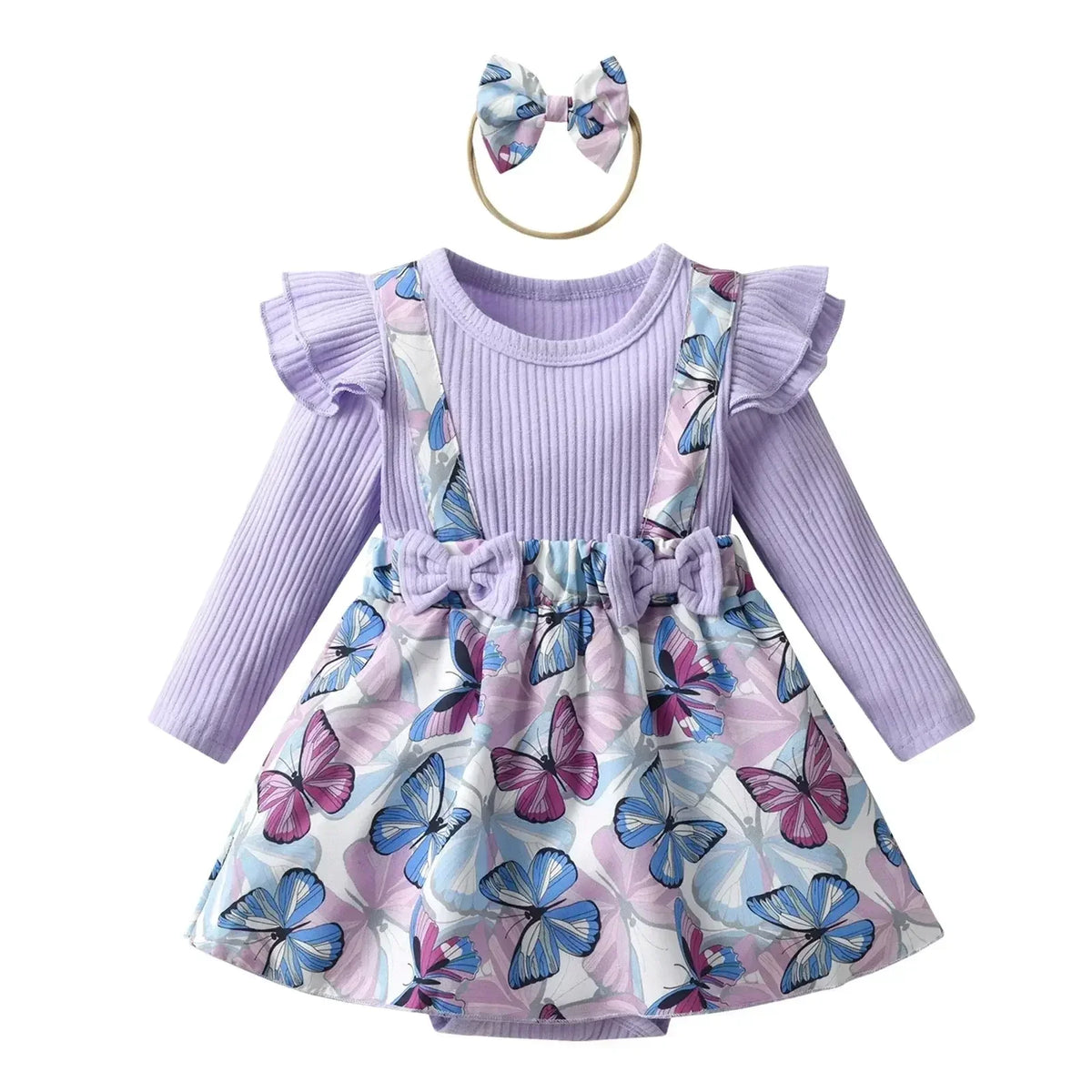 Romper Baby Borboletas Mangas + Faixa