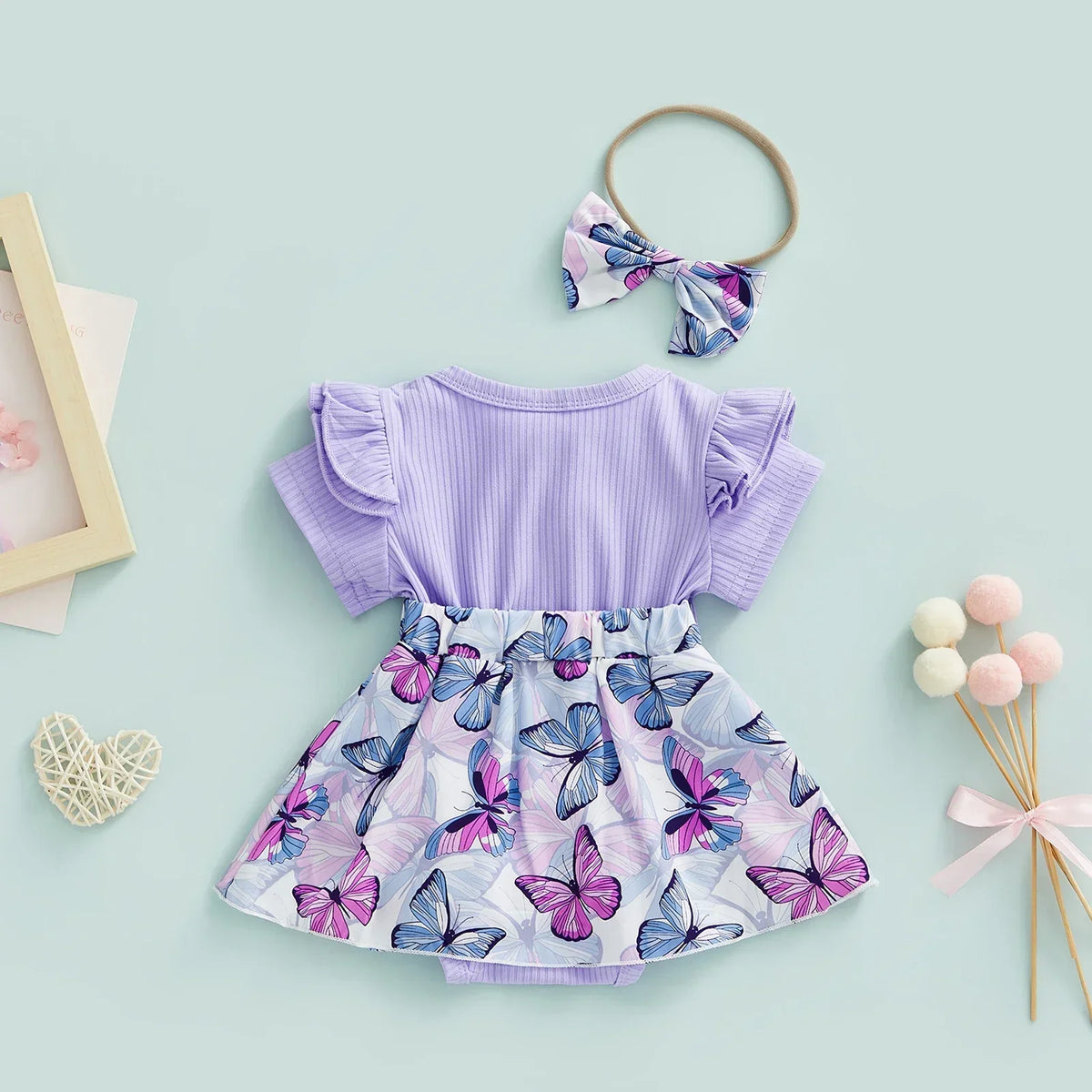Romper Baby Borboletas + Faixa
