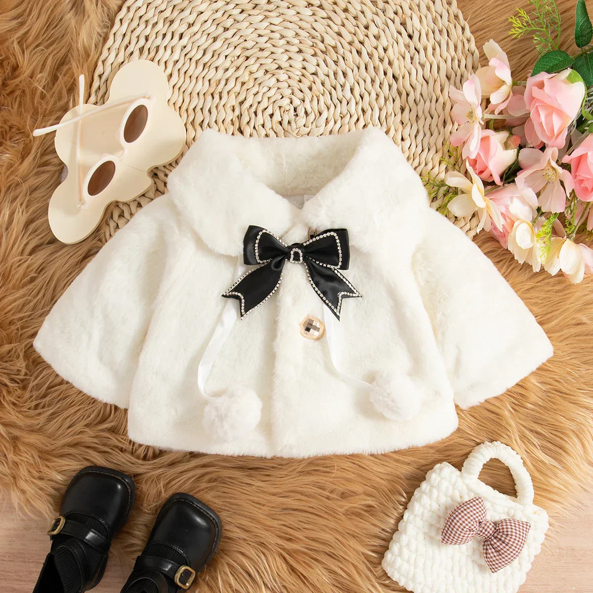 Casaquinho Infantil Lacinho Pompom